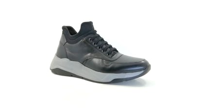 Mens Black Perforated Leather Urban Sneaker - Quality Leather Product Manufactured By Pati Ayakkabıcılık San Ve Tic Ltd Şti. Contact For B2B Orders.