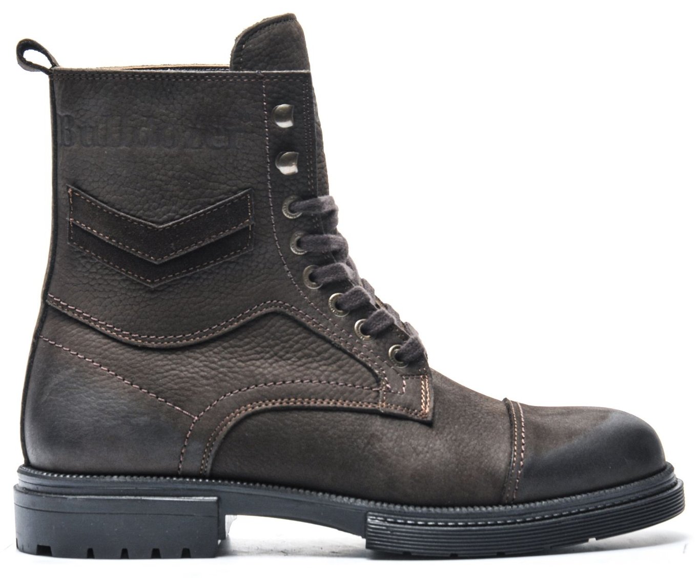 Men's Dark Brown Cap Toe Leather Boots - Quality Leather Product Manufactured By Hüdaverdi Spor Malzemeleri San. Tic. Ve Paz. Ltd. Şti.. Contact For B2B Orders.