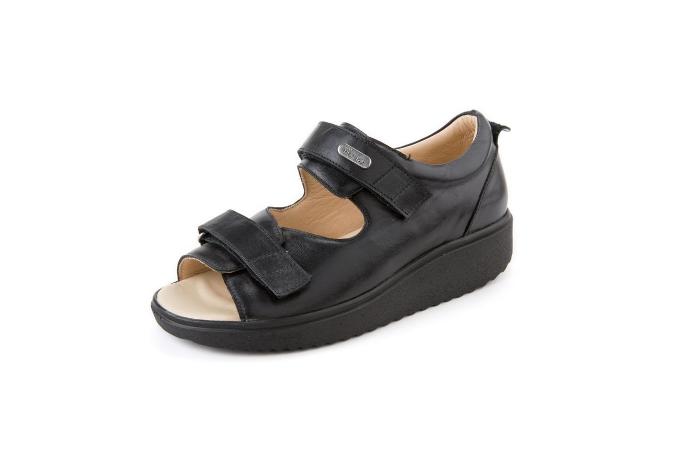 Sleek Black Leather Adjustable Comfort Sandal - Quality Leather Product Manufactured By Arti Medikal Tibbi Malzemeler Ihr.ith.san. Ve Tic.ltd.sti. Contact For B2B Orders.
