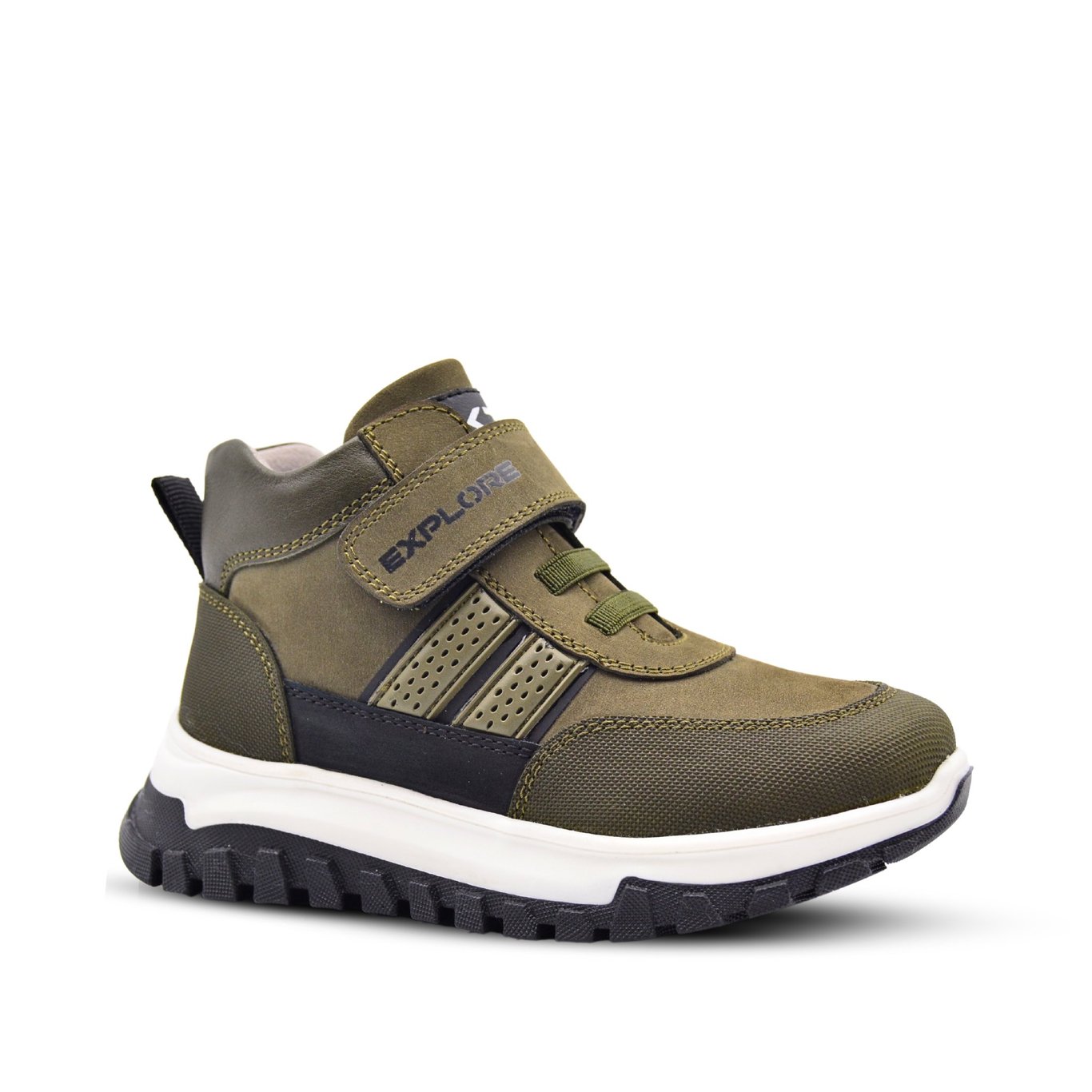 Детские Хаки Зеленые Кожаные Ботинки Приключений - Качественный Кожаный Продукт Производства Nubebe. Обращайтесь Для B2B Заказов.