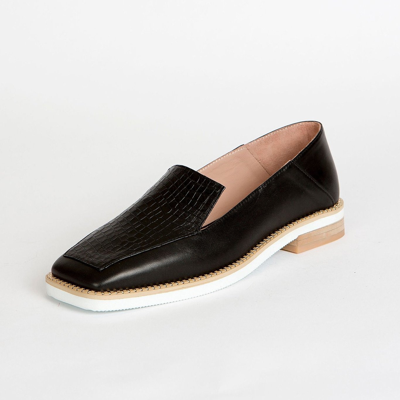 bicolor leather comfort shoes