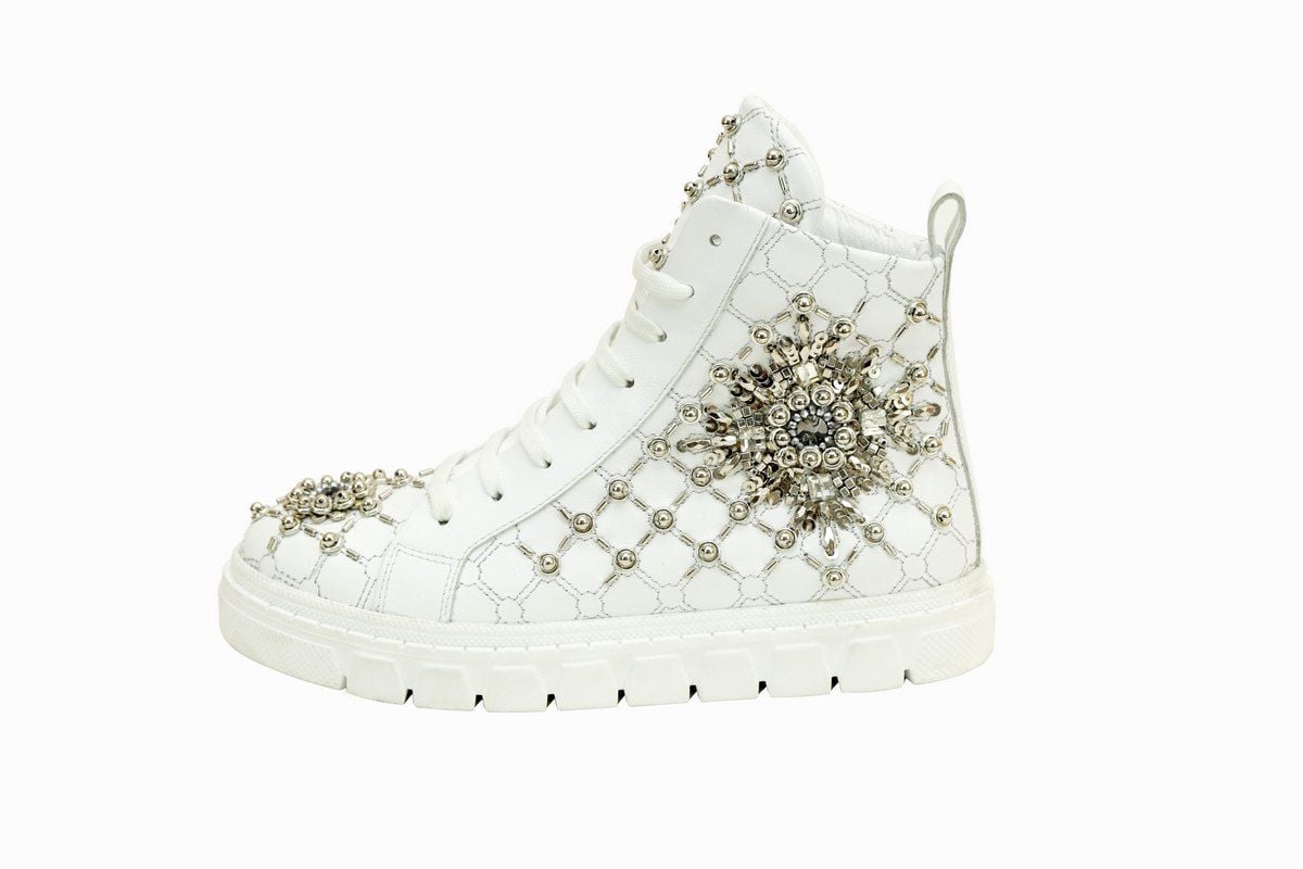 DIVINO LEATHER SNEAKERS WITH EMBROIDERY - Turkish Leather