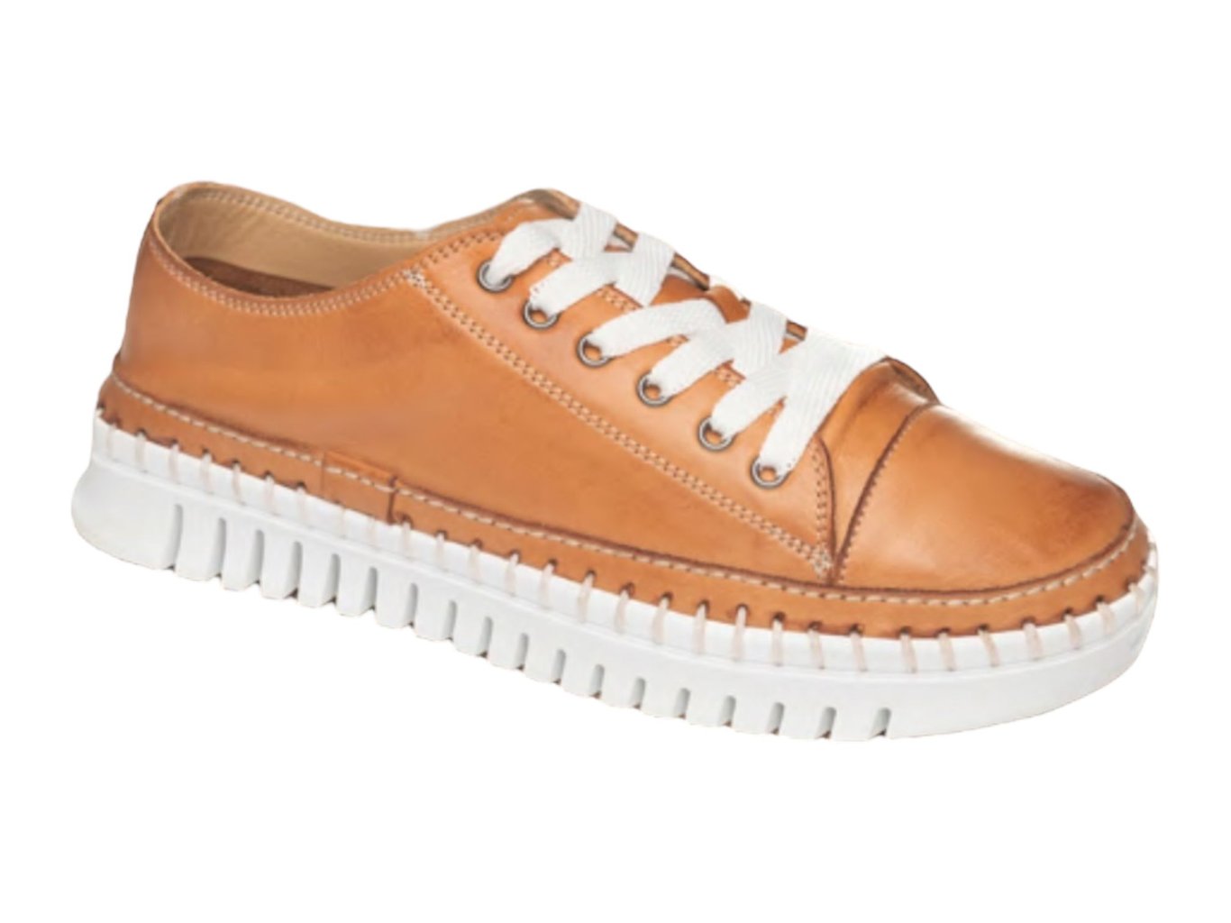 Elegant Cognac Leather Handcrafted Sneaker - Quality Leather Product Manufactured By Azur Ayakkabi İhracat Ve Ti̇caret Anoni̇m Şi̇rketi̇. Contact For B2B Orders.