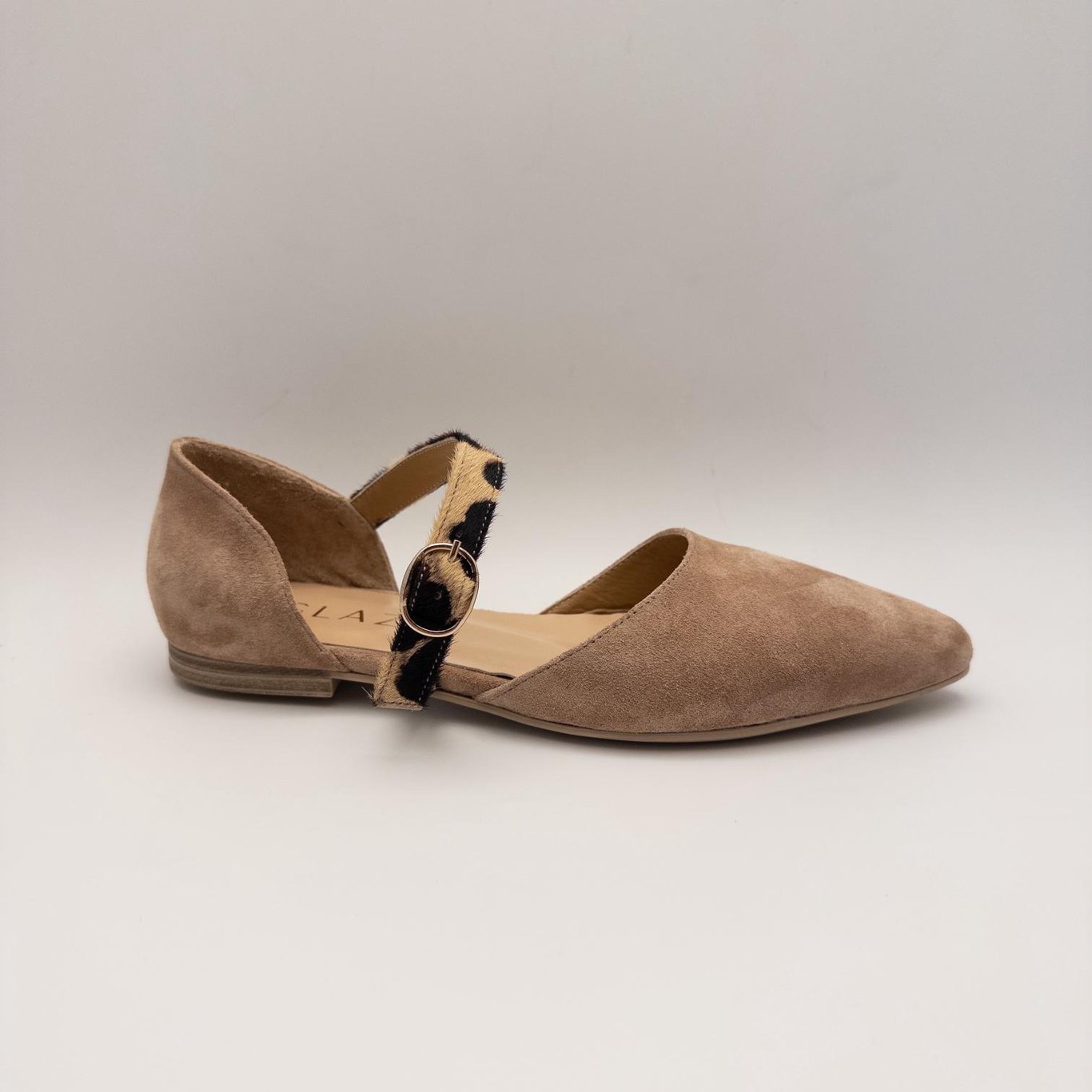 Women Beige Suede Leather Loafer Shoes