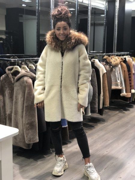 Sheep-Lamb Skin Women Coat