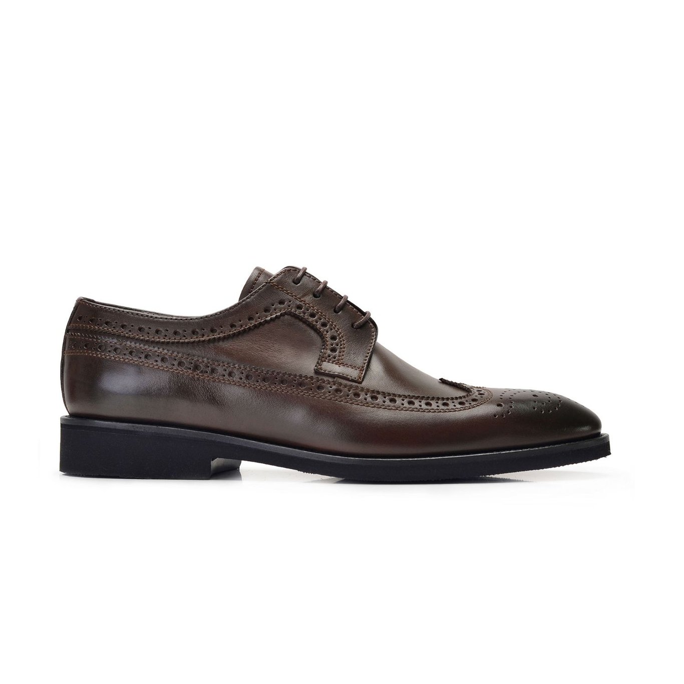 Elegant Mens Dark Brown Wingtip Brogue Shoes - Quality Leather Product Manufactured By Nevzat Onay Ayakkabi Ve Deri Mam San Tic Ltd Sti. Contact For B2B Orders.