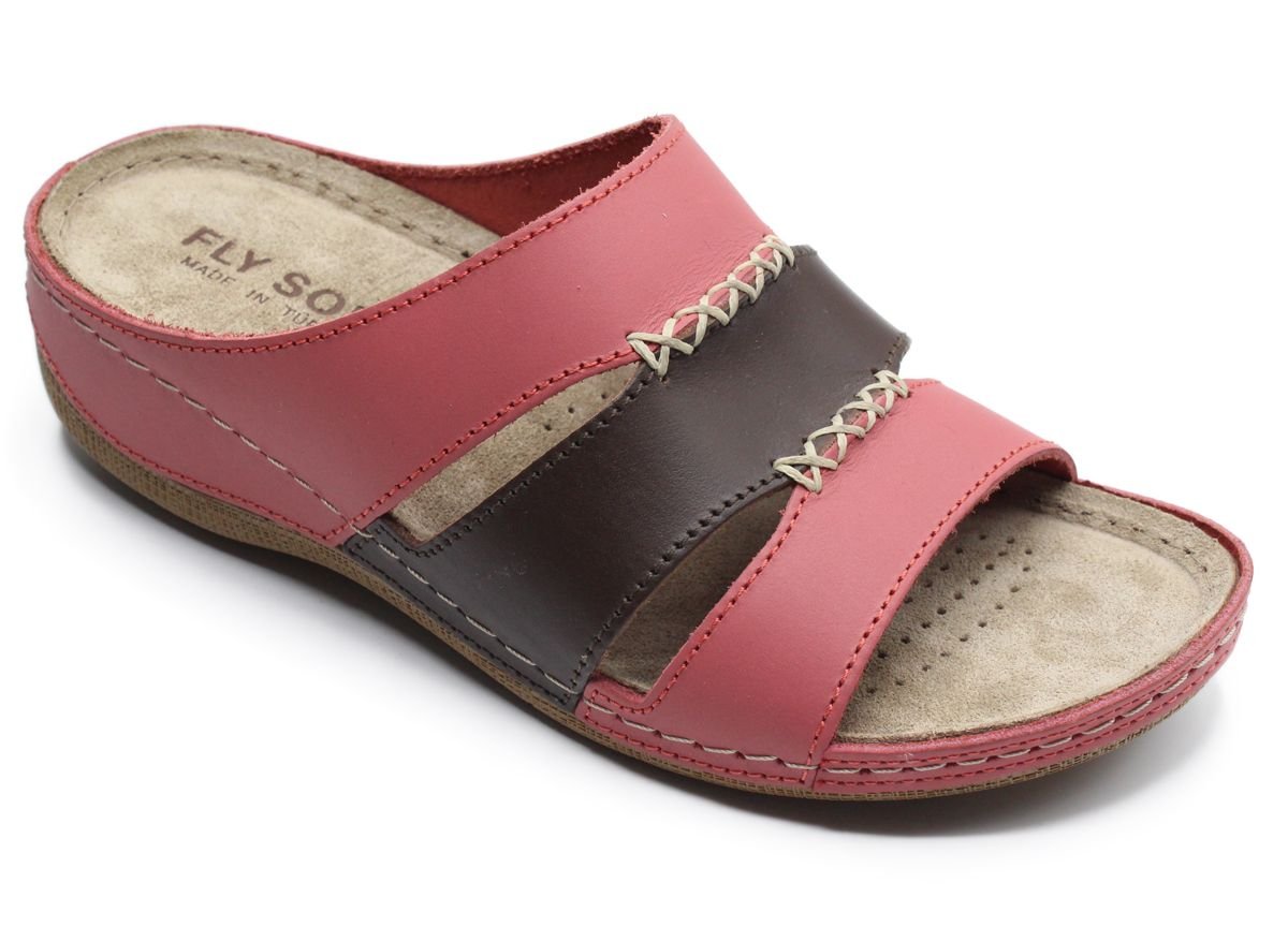 Dusty Rose Brown Leather Womens Slipper Chic - Quality Leather Product Manufactured By Berk Ayakkabi Ve Saraciye San Tic Ltd. Contact For B2B Orders.