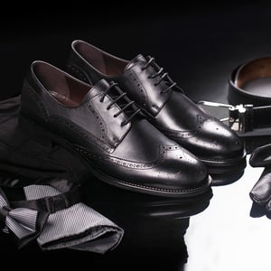 Classic Men Black Leather Wingtip Brogue Shoes - Quality Leather Product Manufactured By İnterbey Elektronik Hiz. Ve Tic. Ltd. Şti.. Contact For B2B Orders.