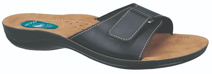Womens Elegant Black Adjustable Strap Slipper - Quality Leather Product Manufactured By Ceyo Ortopedi̇k Sandalet Sanayi̇ Ve Ti̇caret As.. Contact For B2B Orders.
