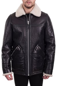 Men's Black Shearling Leather Coat Timeless Style - Quality Leather Product Manufactured By Dgc Deri̇ İthalat İhracat Sanayi̇ Ti̇caret. Contact For B2B Orders.