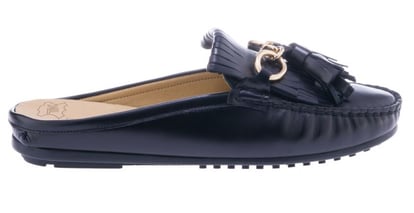Black Leather Tassel Mule Loafer Slipper - Quality Leather Product Manufactured By Turgut Kardeşler Deri̇ Ve Ayakkabi San Ti̇c Ltd Şti̇. Contact For B2B Orders.