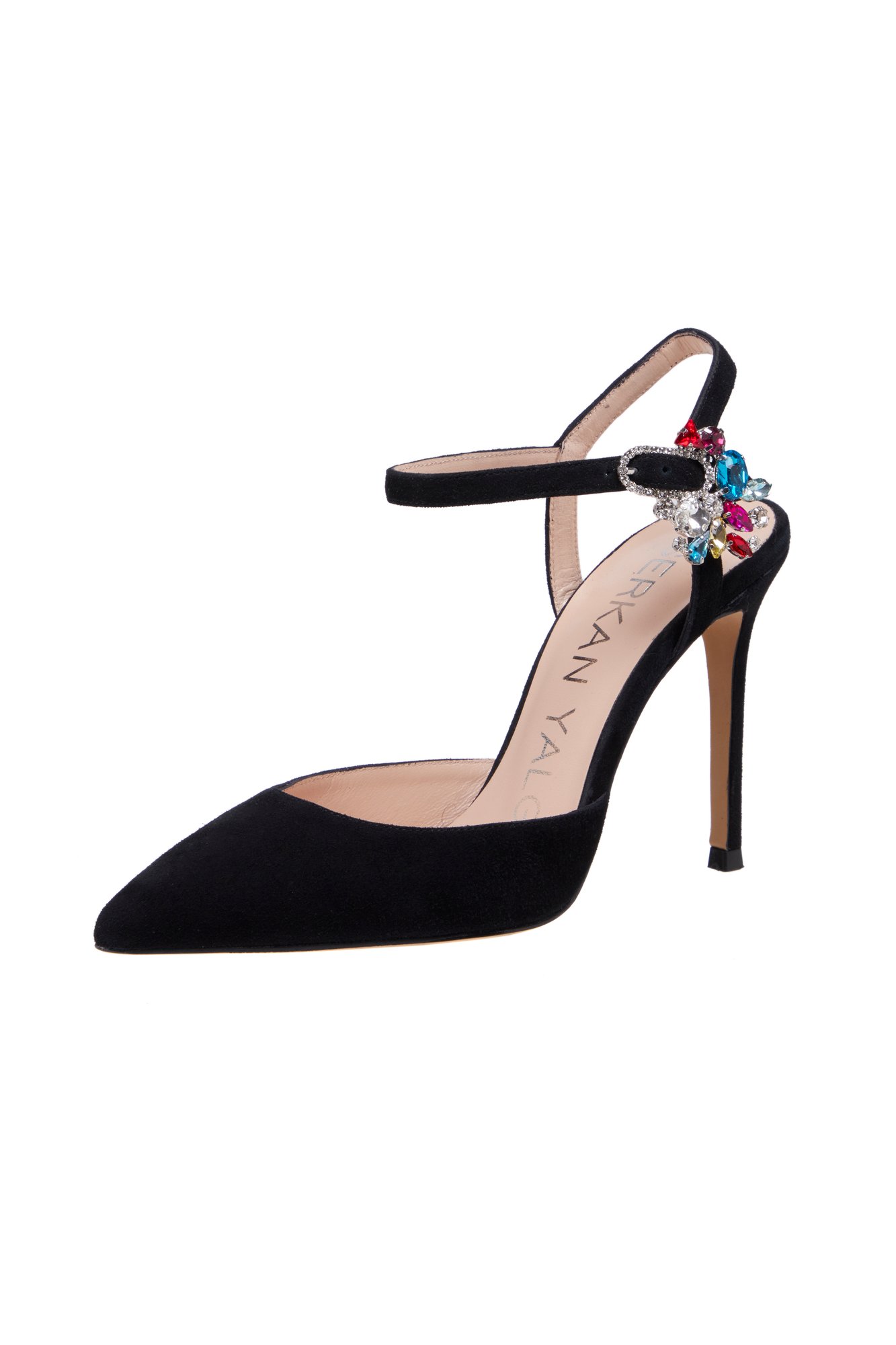 Гламурные Замшевые Туфли Стразы На Каблуке