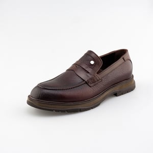 Elegant Brown Grained Leather Classic Loafer - Quality Leather Product Manufactured By Gokman Ayakkabi Ve Deri̇ Mamulleri̇ İth. İhr. San Ve Ti̇c. Ltd. Şti̇.. Contact For B2B Orders.