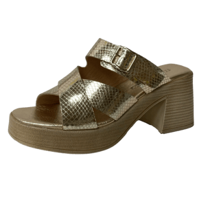 Gold Snake Embossed Leather Platform Slipper - Quality Leather Product Manufactured By Mammamia İç Ve Dış Ticaret A.ş.. Contact For B2B Orders.