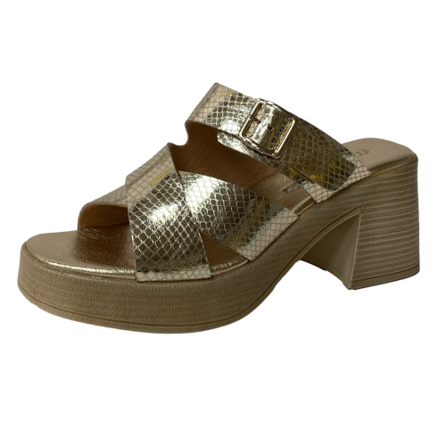 Gold Snake Embossed Leather Platform Slipper - Quality Leather Product Manufactured By Mammamia İç Ve Dış Ticaret A.ş.. Contact For B2B Orders.