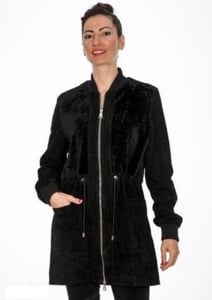 Modern Black Shearling Bomber Coat Design - Quality Leather Product Manufactured By Tess Dis Tic.ltd.sti. Contact For B2B Orders.