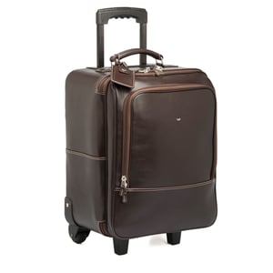 Elegant Calf Leather Unisex Trolley Bag With Contrast Stitching - Quality Leather Product Manufactured By Tergan Deri̇ Ürünleri̇ San. Ve Ti̇c. A.ş.. Contact For B2B Orders.
