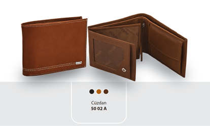 Elegant Pebbled Leather Bifold Wallet With Contrast Stitching - Quality Leather Product Manufactured By Öz Özler Deri Mam.day.tük. Mall.san. Ve Tic. Ltd.şti̇. Contact For B2B Orders.