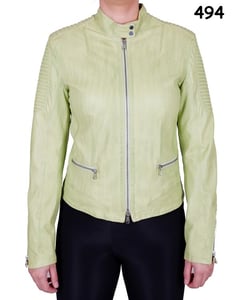 Contemporary Slim Fit Pistachio Leather Jacket - Quality Leather Product Manufactured By Canbol Deri̇ San. Ve Ti̇c.ltd.şti̇.. Contact For B2B Orders.