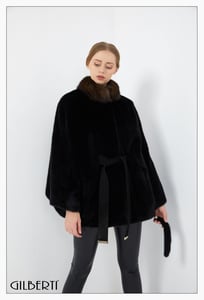 Black Fur Jacket With Brown Collar - Quality Leather Product Manufactured By F.o.u.r.m.i̇.e. Deri̇ Sanayi̇ Diş Ti̇caret Ltd.şti̇.. Contact For B2B Orders.