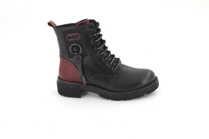 Modische Schwarz Bordeaux Leder Damen Kampfstiefel - Qualitatives Lederprodukt Hergestellt Von Venüs Ayakkabicilik Ve Deri̇ Ürünleri̇ San. Ve Ti̇c. Ltd. Şti̇.. Kontakt Für B2B-Bestellungen.
