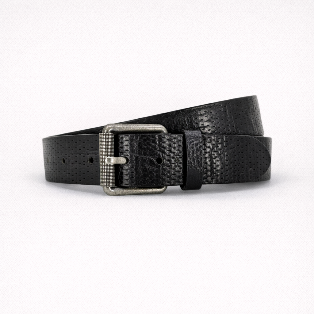 Distinctive Embossed Leather Men's Belt - Quality Leather Product Manufactured By Harun Ozel Deri Mamülleri San. Tic. Oto. Ltd. Şti.. Contact For B2B Orders.