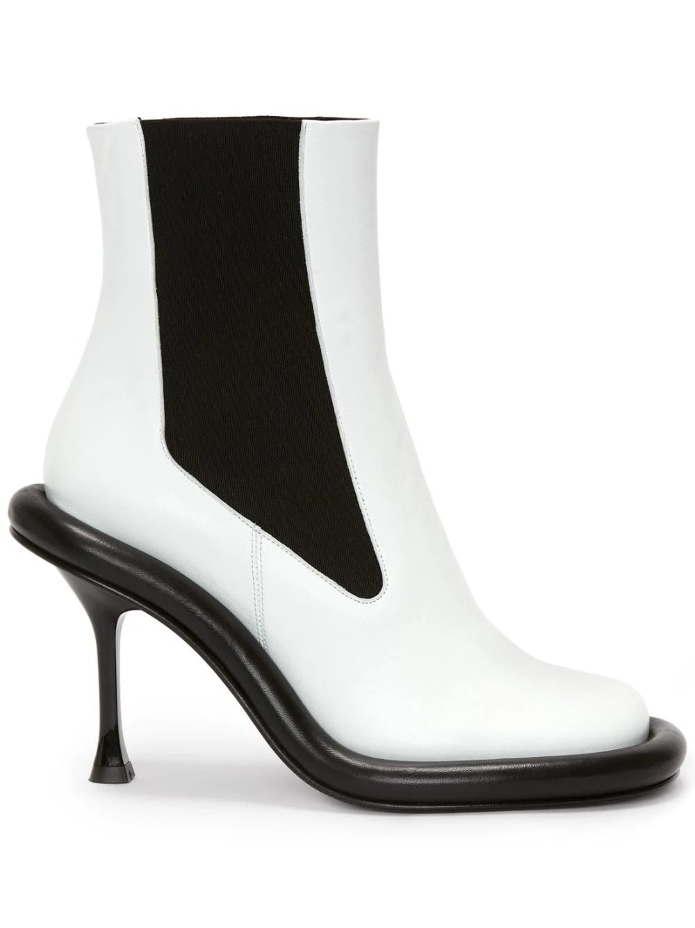 White Leather Chelsea Stiletto Ankle Boot Design