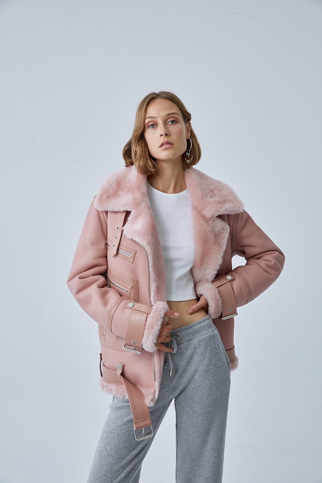 Sheep-Lamb Skin Women Jacket