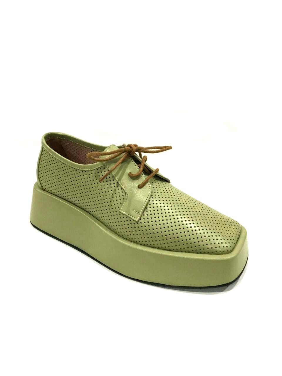 Moderne Perforierte Leder Plateau Schnürschuhe - Qualitatives Lederprodukt Hergestellt Von Azra Ayakkabı. Kontakt Für B2B-Bestellungen.