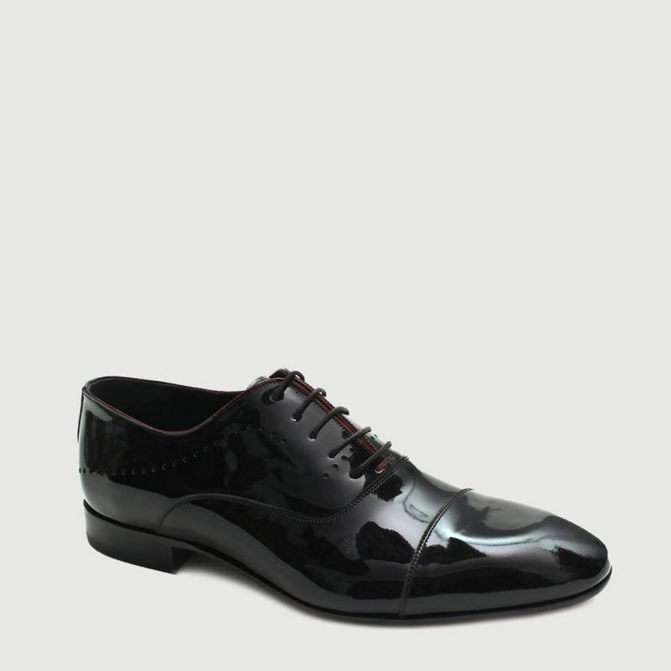 Black Patent Leather Oxford Cap Toe Brogue Dress Shoes  display picture 2