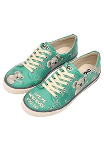 Vibrant Mint Green Koala Print Womens Sneakers - Quality Leather Product Manufactured By Dogo Tasarım Sanayi Ve Ticaret A.ş.. Contact For B2B Orders.