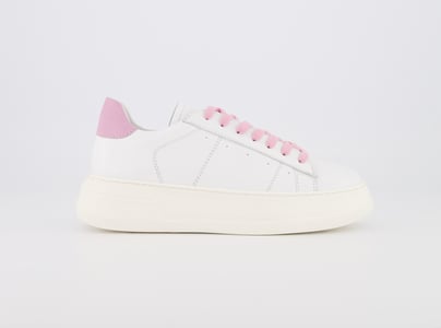 Chic White Leather Platform Sneakers Pink - Quality Leather Product Manufactured By Makfi̇ne Deri̇ Ürünleri̇ Ve İnşaat Diş Ti̇c. San. Paz. Ltd. Şti̇.. Contact For B2B Orders.