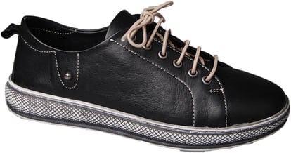 Womens Black Genuine Leather Sneakers Contrast Stitch - Quality Leather Product Manufactured By Nebi̇ Endi̇can Gi̇yi̇m Sanayi̇ Ve Ti̇caret Ltd. Şti̇.. Contact For B2B Orders.