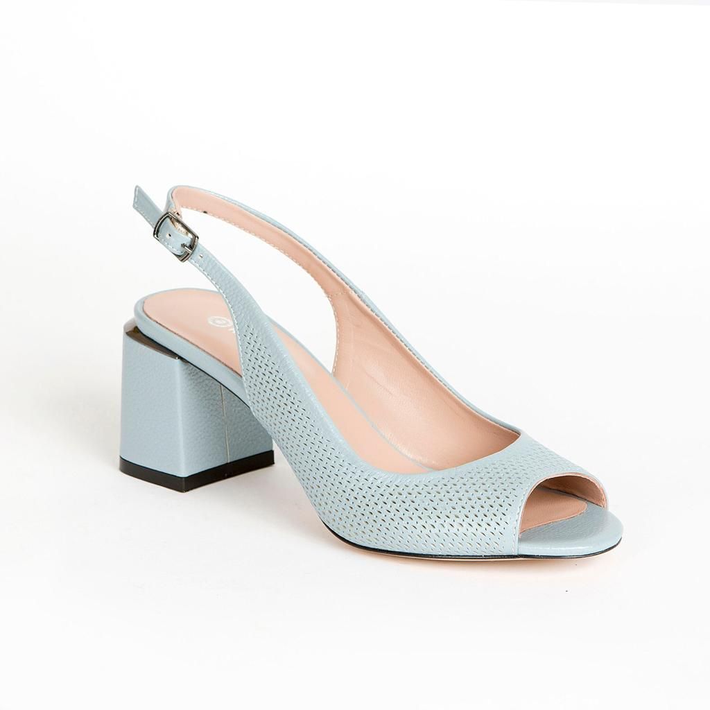 blue floter sandals with perforation