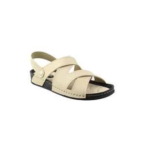 Elegant Beige Cross Strap Adjustable Sandal - Quality Leather Product Manufactured By Gezer Ayakkabi Deri̇ San. Ve Ti̇c. A.ş.. Contact For B2B Orders.