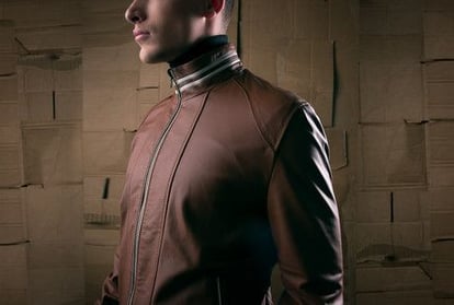 Mens Tan Lambskin Bomber Jacket With Striped Collar - Quality Leather Product Manufactured By Dgc Deri̇ İthalat İhracat Sanayi̇ Ti̇caret. Contact For B2B Orders.