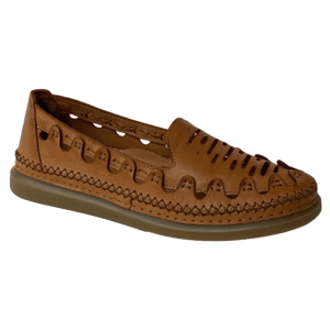 Women's Tan Leather Perforated Loafer Shoes - Quality Leather Product Manufactured By Mammamia İç Ve Dış Ticaret A.ş.. Contact For B2B Orders.
