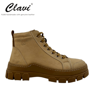 Modern Tan Leather Women's Lace Up Boot - Quality Leather Product Manufactured By Asena Terlik Ayakkabi San. Tic. Ltd. Sti.. Contact For B2B Orders.