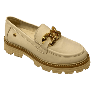 Elegant Gold Chain Detail Leather Loafer - Quality Leather Product Manufactured By Mammamia İç Ve Dış Ticaret A.ş.. Contact For B2B Orders.