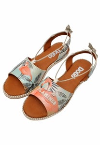 Vibrant Flamingo Print Tropical Tie Up Sandals - Quality Leather Product Manufactured By Dogo Tasarım Sanayi Ve Ticaret A.ş.. Contact For B2B Orders.