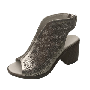 Perforated Metallic Leather Open Toe Bootie - Quality Leather Product Manufactured By Mammamia İç Ve Dış Ticaret A.ş.. Contact For B2B Orders.