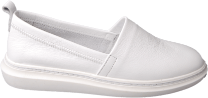 White Pebbled Leather Slip On Style Women Loafer - Quality Leather Product Manufactured By Nebi̇ Endi̇can Gi̇yi̇m Sanayi̇ Ve Ti̇caret Ltd. Şti̇.. Contact For B2B Orders.