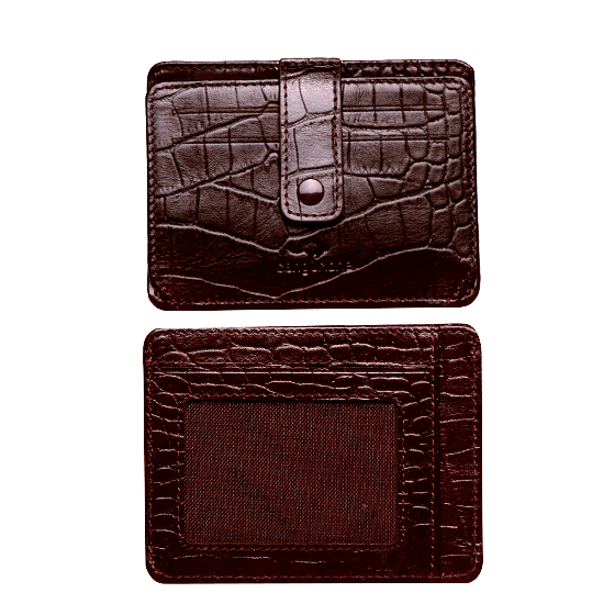 Elegantes Krokodil Geprägtes Leder Kartenetui