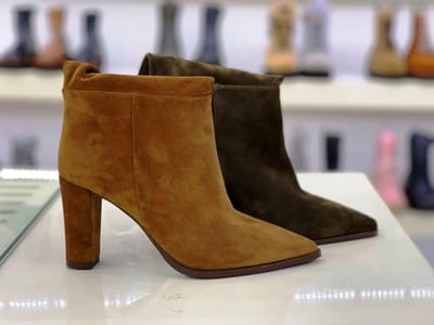 Elegant Pointed Toe Suede Leather Ankle Boot - Quality Leather Product Manufactured By Etor Ayakkabi Pazarlama Deri̇ San. Ti̇c. Ltd. Şti̇.. Contact For B2B Orders.