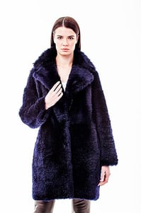 Elegant Sapphire Blue Genuine Shearling Fur Coat - Quality Leather Product Manufactured By Süed Mod Deri̇ci̇li̇k San Ve Ti̇c Ltd. Şti̇.. Contact For B2B Orders.