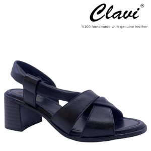 Clavi Black Textured Crisscross Flatform Sandals - Quality Leather Product Manufactured By Asena Terlik Ayakkabi San. Tic. Ltd. Sti.. Contact For B2B Orders.