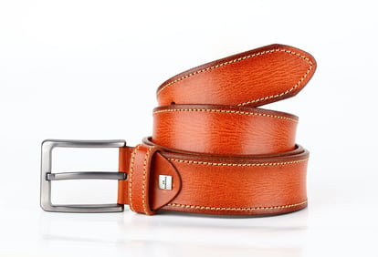 Elegant Contrast Stitched Genuine Leather Belt - Quality Leather Product Manufactured By Akyollar Deri Ve Med.ürün. San.ve Tic.ltd.şti.. Contact For B2B Orders.