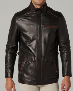 Herren Elegante Dunkelbraune Lederjacke - Qualitatives Lederprodukt Hergestellt Von Dersan Deri Sanayi Ve Ticaret Limited Şirketi. Kontakt Für B2B-Bestellungen.