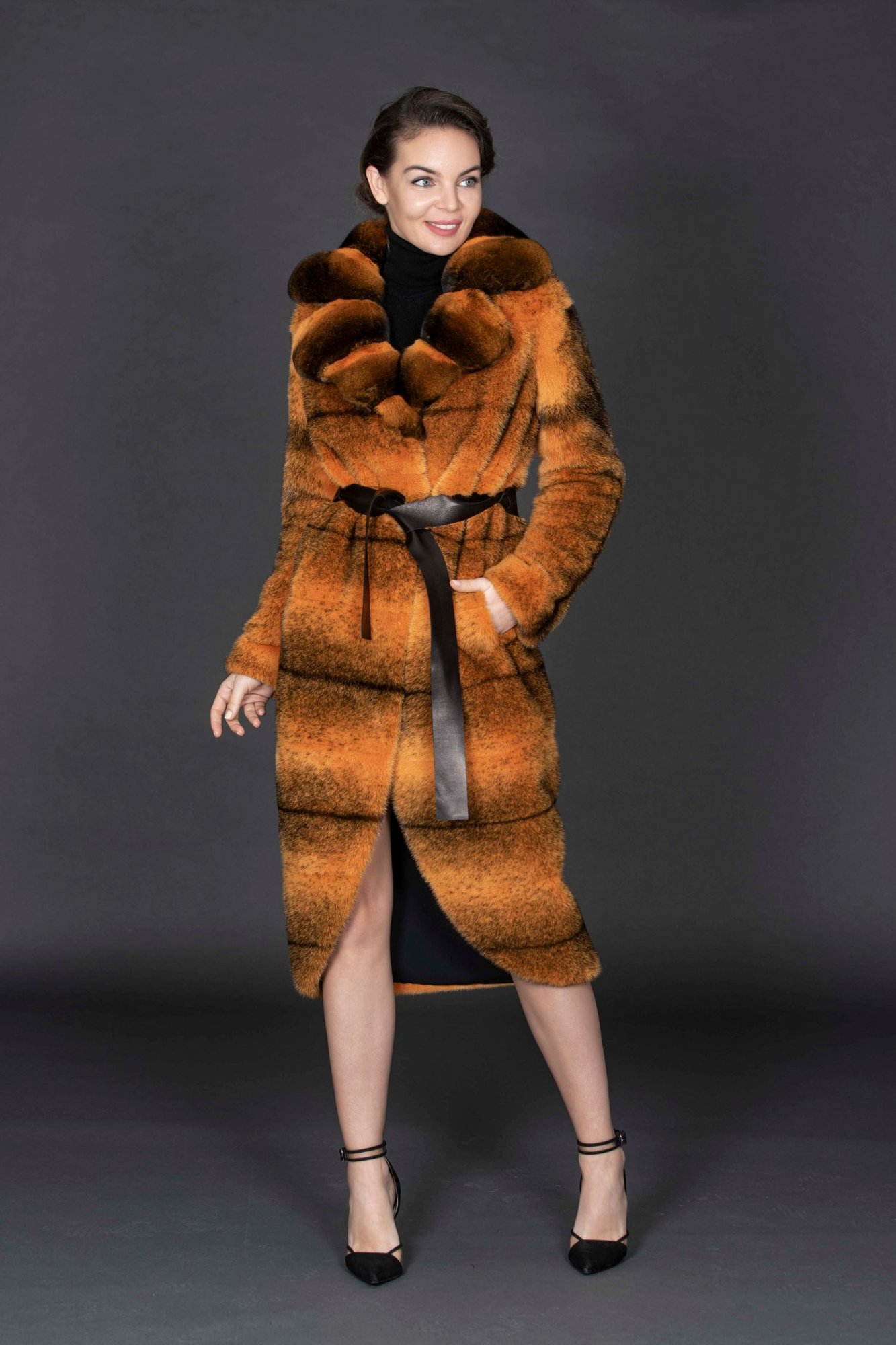 Mink Coat with Chinchilla Trim