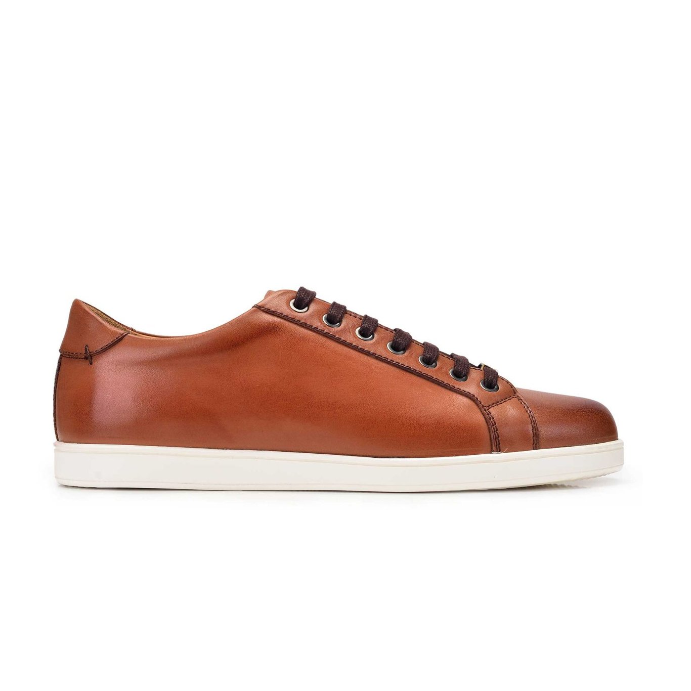 Mens Classic Cognac Leather Lace Up Sneaker - Quality Leather Product Manufactured By Nevzat Onay Ayakkabi Ve Deri Mam San Tic Ltd Sti. Contact For B2B Orders.